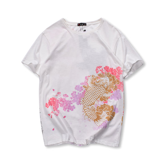Camisa Gris con Bordado de Koi - Image 5
