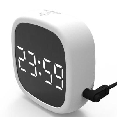 Reloj Despertador LED con Control de Voz, Espejo Inteligente para Mesita de Noche