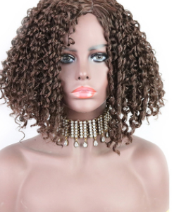 Peluca de Rizos Africanos para Cabello Corto - Malla Interior Rosa Adultas y Mayores