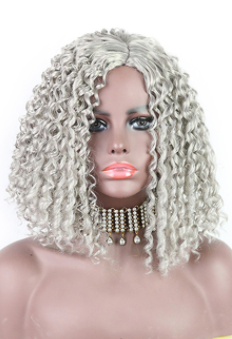 Peruca de Cachos Afro para Cabelo Curto - Rede Interna Rosa Adultos e Idosos