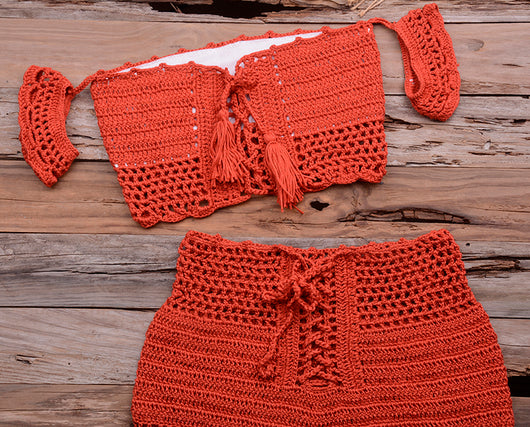 Bikini Tejido Bohemio Multicolor - Traje de Baño Crochet Estilo Europeo - Image 20