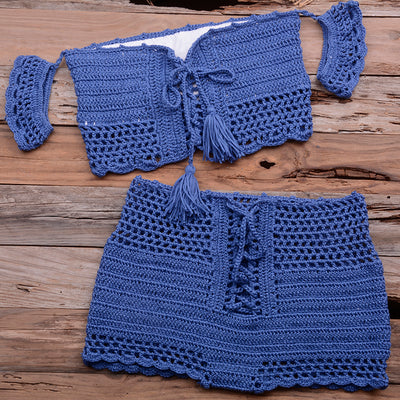 Bikini Tejido Bohemio Multicolor - Traje de Baño Crochet Estilo Europeo - Image 22