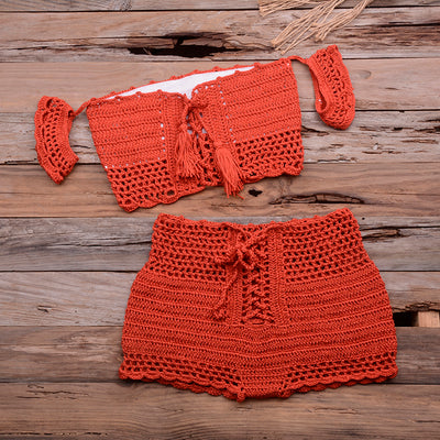 Bikini Tejido Bohemio Multicolor - Traje de Baño Crochet Estilo Europeo - Image 21