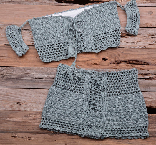 Bikini Tejido Bohemio Multicolor - Traje de Baño Crochet Estilo Europeo - Image 25