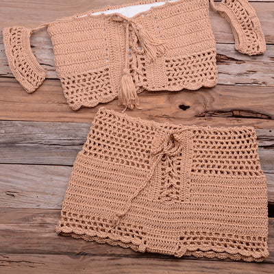 Bikini Tejido Bohemio Multicolor - Traje de Baño Crochet Estilo Europeo - Image 28