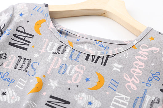 Pijama Corto Tejido Estampado Dibujos Animados Talla Grande Cómodo para Casa - Image 11