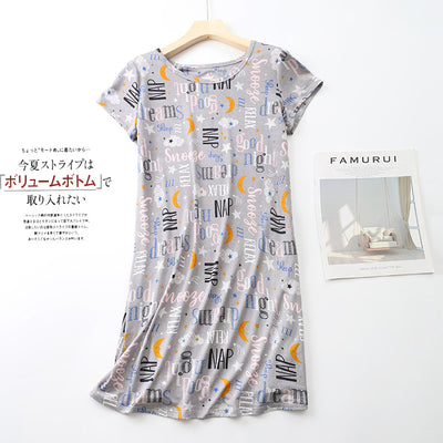 Pijama Corto Tejido Estampado Dibujos Animados Talla Grande Cómodo para Casa - Image 15