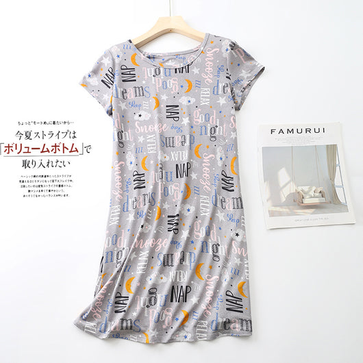 Pijama Corto Tejido Estampado Dibujos Animados Talla Grande Cómodo para Casa - Image 15