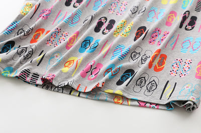 Pijama Corto Tejido Estampado Dibujos Animados Talla Grande Cómodo para Casa - Image 34