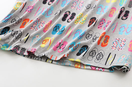 Pijama Corto Tejido Estampado Dibujos Animados Talla Grande Cómodo para Casa - Image 34