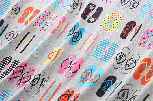 Pijama Corto Tejido Estampado Dibujos Animados Talla Grande Cómodo para Casa - Image 30
