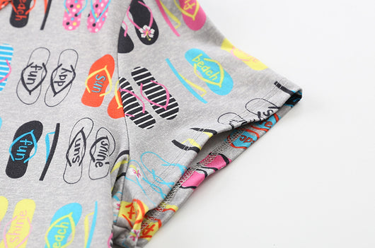 Pijama Corto Tejido Estampado Dibujos Animados Talla Grande Cómodo para Casa - Image 38