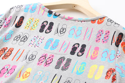 Pijama Corto Tejido Estampado Dibujos Animados Talla Grande Cómodo para Casa - Image 35