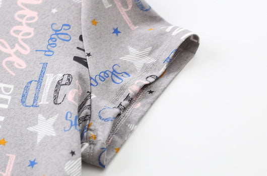 Pijama Corto Tejido Estampado Dibujos Animados Talla Grande Cómodo para Casa - Image 42
