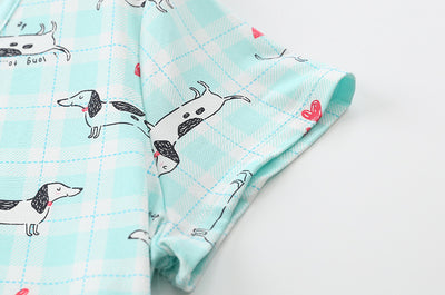 Pijama Corto Tejido Estampado Dibujos Animados Talla Grande Cómodo para Casa - Image 51