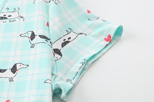 Pijama Corto Tejido Estampado Dibujos Animados Talla Grande Cómodo para Casa - Image 51