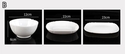 Juego de Vajilla de Jade Blanco 10 Piezas - Platos y Boles de Vidrio Templado Resistente al Calor - Image 11