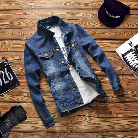 Chaqueta Denim Slim Fit Coreana de Manga Larga para Hombre - Image 11
