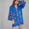 Blusa Vestido con Mangas Acampanadas y Detalles Bordados