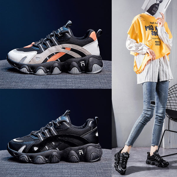 Zapatillas Deportivas Escolares Coreanas con Plataforma - Casual Street Style para Mujeres