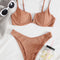 Bikini Escote en V con Varillas y Tira Fina