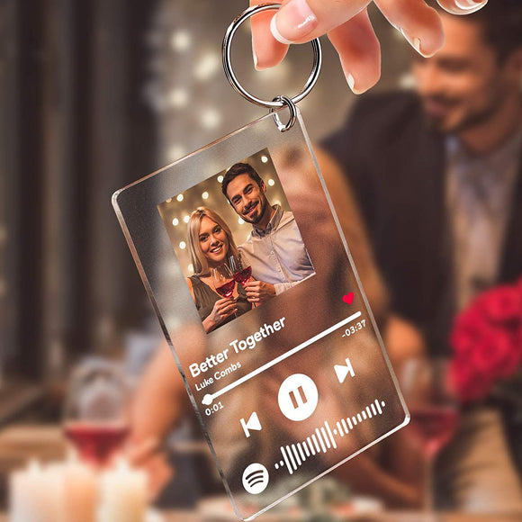 Llavero Acrílico Personalizado con Foto - Placa Musical Decorativa