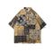 Camisa Retro Combinada de Flores de Marañón para Hombre