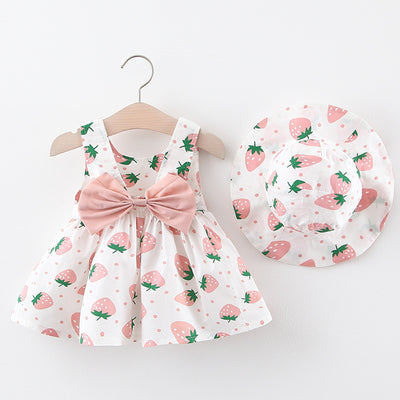 Vestido Estampado con Sombrero y Falda Infantil