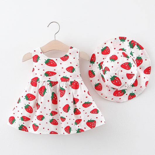 Vestido Estampado con Sombrero y Falda Infantil - Image 3