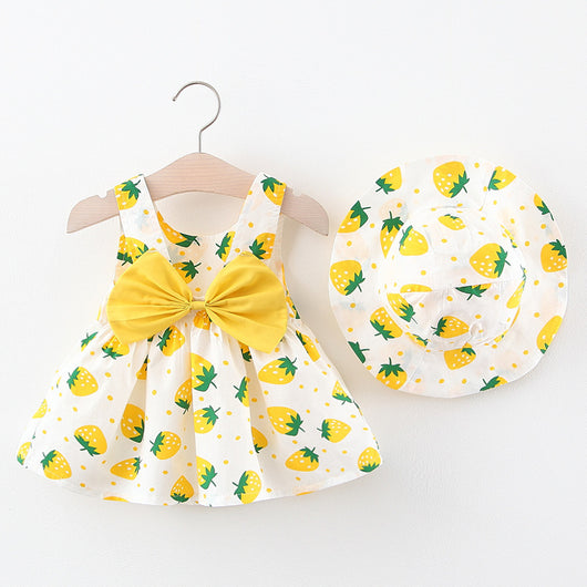 Vestido Estampado con Sombrero y Falda Infantil - Image 5