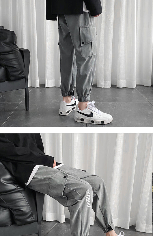 Pantalones Casuales Holgados Estilo Coreano - Overol Deportivo para Hombre - Image 9