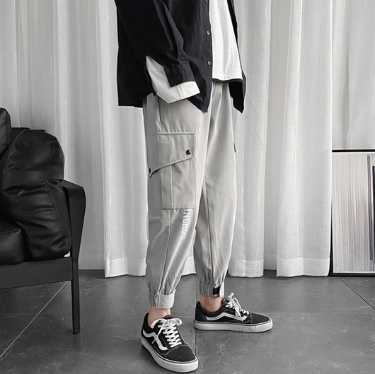 Pantalones Casuales Holgados Estilo Coreano - Overol Deportivo para Hombre - Image 11