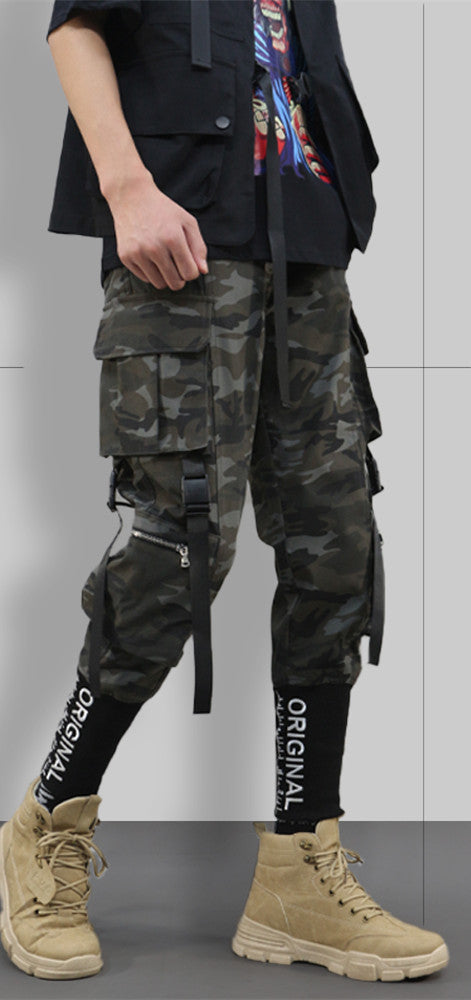 Overol Hombre Streamer Tide Suelto Bordado Bolsillos Múltiples Estilo Urbano - Image 4