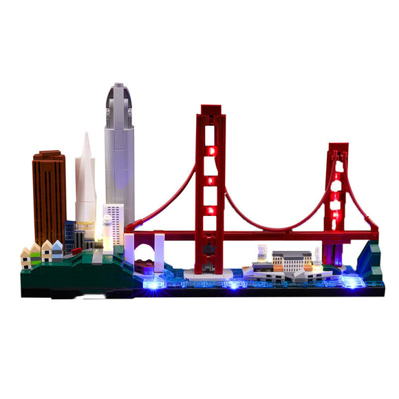 Kit de Construcción San Francisco con Iluminación LED - Bloques DIY Armables