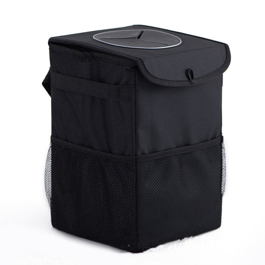 Cubo Plegable para Basura de Auto con Tapa Hermética