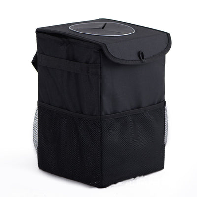 Cubo Plegable para Basura de Auto con Tapa Hermética