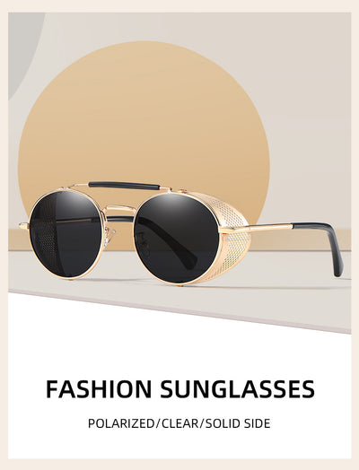 Gafas de Sol Steampunk Retro con Lentes Espejadas de Colores - Image 10