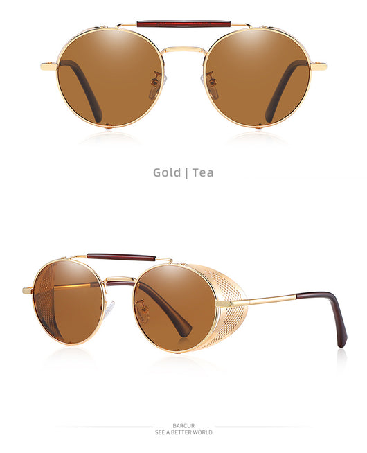 Gafas de Sol Steampunk Retro con Lentes Espejadas de Colores - Image 7