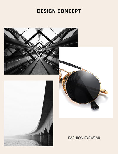 Gafas de Sol Steampunk Retro con Lentes Espejadas de Colores - Image 12