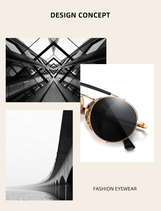 Gafas de Sol Steampunk Retro con Lentes Espejadas de Colores - Image 12