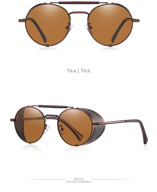 Gafas de Sol Steampunk Retro con Lentes Espejadas de Colores - Image 11