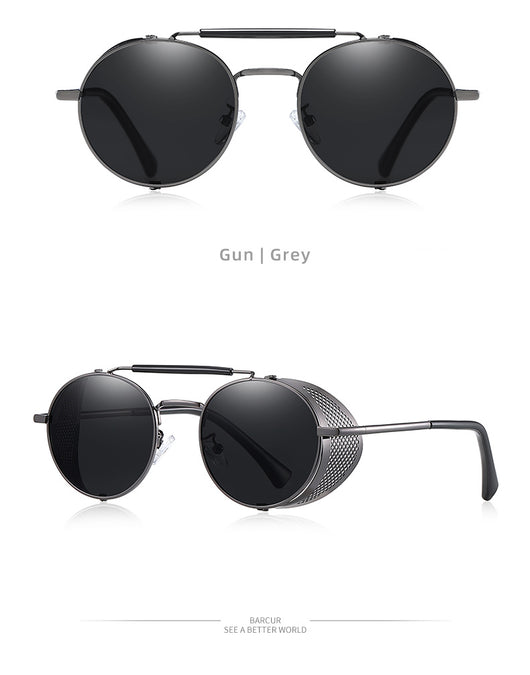 Gafas de Sol Steampunk Retro con Lentes Espejadas de Colores - Image 19