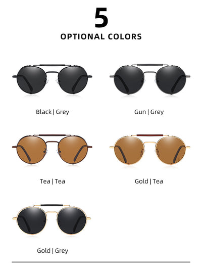 Gafas de Sol Steampunk Retro con Lentes Espejadas de Colores - Image 18