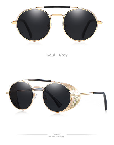 Gafas de Sol Steampunk Retro con Lentes Espejadas de Colores - Image 21