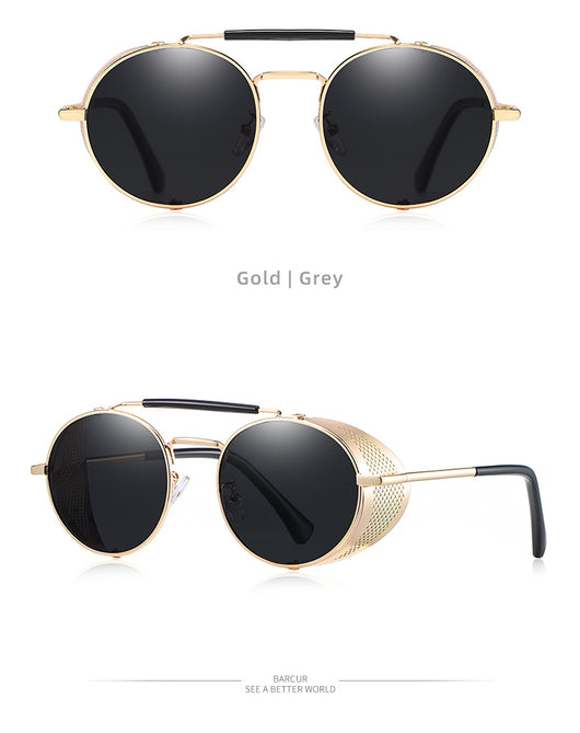 Gafas de Sol Steampunk Retro con Lentes Espejadas de Colores - Image 21