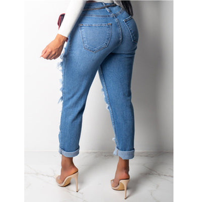Pantalón Vaquero Mujer Primavera Diseño Rotos Elástico Moda Europea - Image 10