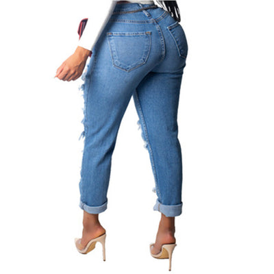 Pantalón Vaquero Mujer Primavera Diseño Rotos Elástico Moda Europea - Image 11