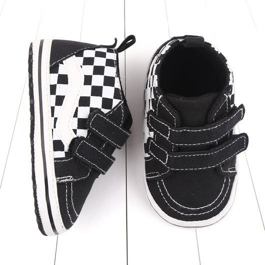 Zapatos Suaves para Bebé 0-1 Año con Cierre de Velcro Doble - Diseño Cuadriculado Primavera Otoño - Image 22