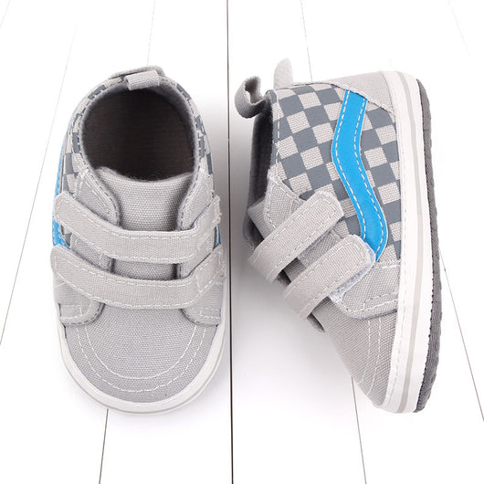 Zapatos Suaves para Bebé 0-1 Año con Cierre de Velcro Doble - Diseño Cuadriculado Primavera Otoño - Image 21