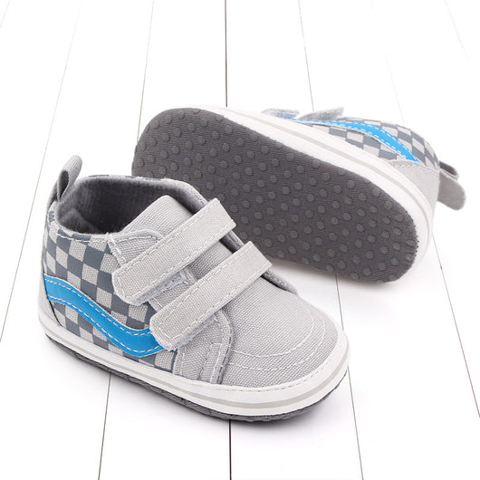 Zapatos Suaves para Bebé 0-1 Año con Cierre de Velcro Doble - Diseño Cuadriculado Primavera Otoño - Image 24